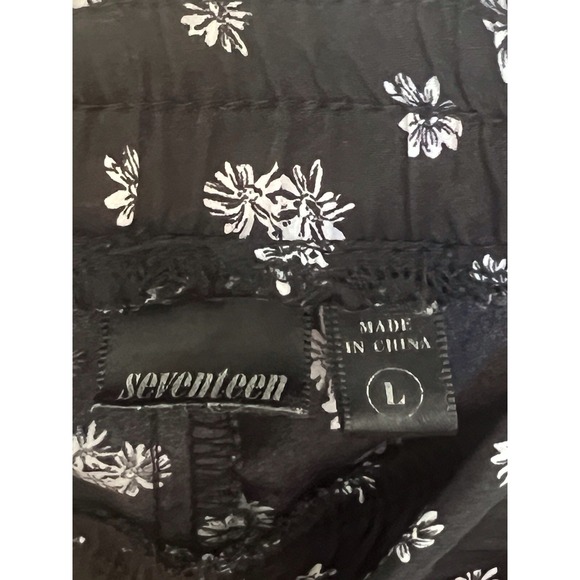Seventeen Flower Print Harem Pants, Elastic Waist,‎ Pockets, Women's Size Large - Picture 7 of 9